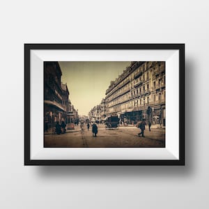 Antique Photo Marseille La Canebière - 1900's Color Picture Poster Photography Souvenir Wall Art