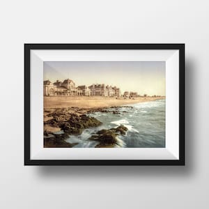 Foto antiga Brittany Saint-Malo - Parame Poster Vintage Praia Poster Retro Fotografia Ille et Vilaine Lembrança Decoração de Parede