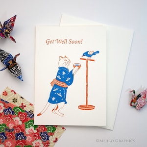 Carte typographique Get Well Soon chat