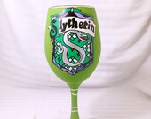 House Crest inspired Hand Painted Wine Glass.