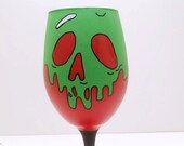 Poison Apple Inspired Hand Painted Wine Glass.