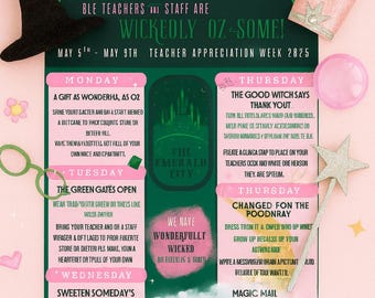 Wicked-Themed Teacher Appreciation Week | Digital Download | Printable Posters, Cards, Tags & More