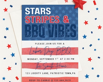 Labor Day Cookout Invitation Template: Editable BBQ Party Flyer (Digital Download)