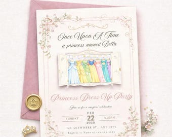 Princess Birthday Invitation | Dress-Up Wardrobe Theme | Editable Canva Invite | Girl’s Fairytale Party | Instant Download