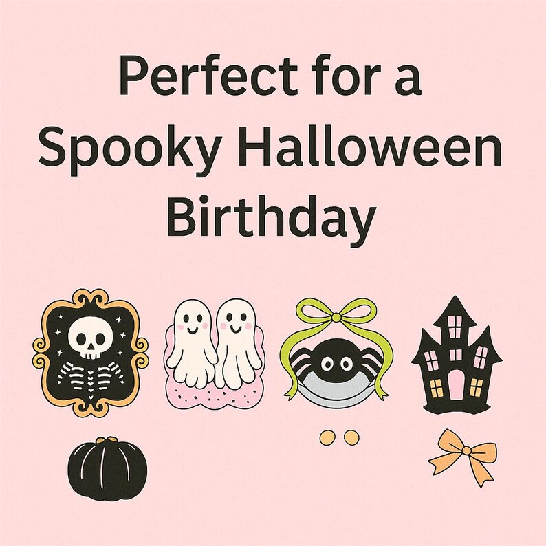 Pastel Halloween Birthday Invitation: Spooky Ghost Party, Pink Bow ...