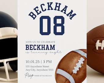 Football Birthday Invitation: Editable Fall Sports Party, Touchdown Theme (Printable)