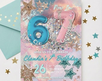 Six Seven Birthday Invitation for Girls, Editable Meme Trending Six Seven Party Invite, 6-7 Bruh Girl Birthday, Kids Birthday Digital Invite