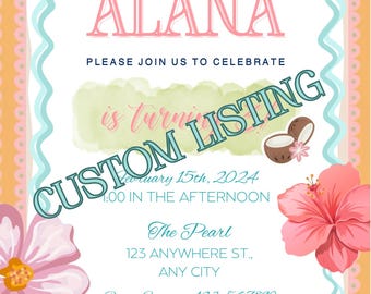 CUSTOM ORDER The Ocean Is Calling Party Invite (Digital Download)