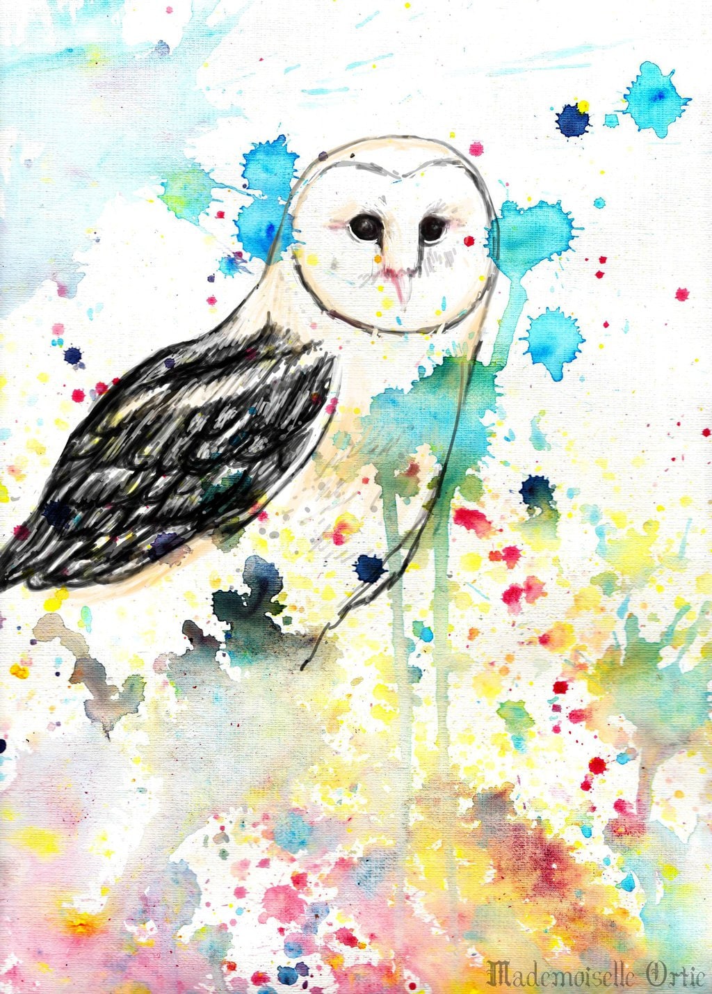 Printable Downloadable art Digital download Barn Owl Drawing Animal art