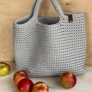 Gehäkelte Handtasche, handgemachte Einkaufstasche, Top Griff Tasche, häkeln Einkaufstasche im skandinavischen Stil