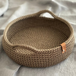 Crochet basket, Tray whit handles, Storage, Handmade basket, Home storage, Home decor, Gift, Storage