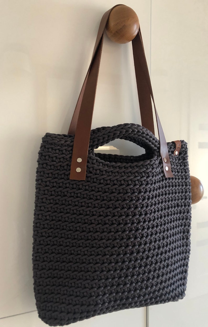 Crochet Tote Bag/handbag Handmade Tote Bag Top Handle Bag | Etsy