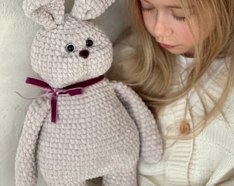 Plush crochet bunny, crochet bunny, bunny toys, plushie toys, amigurumi, the best gift
