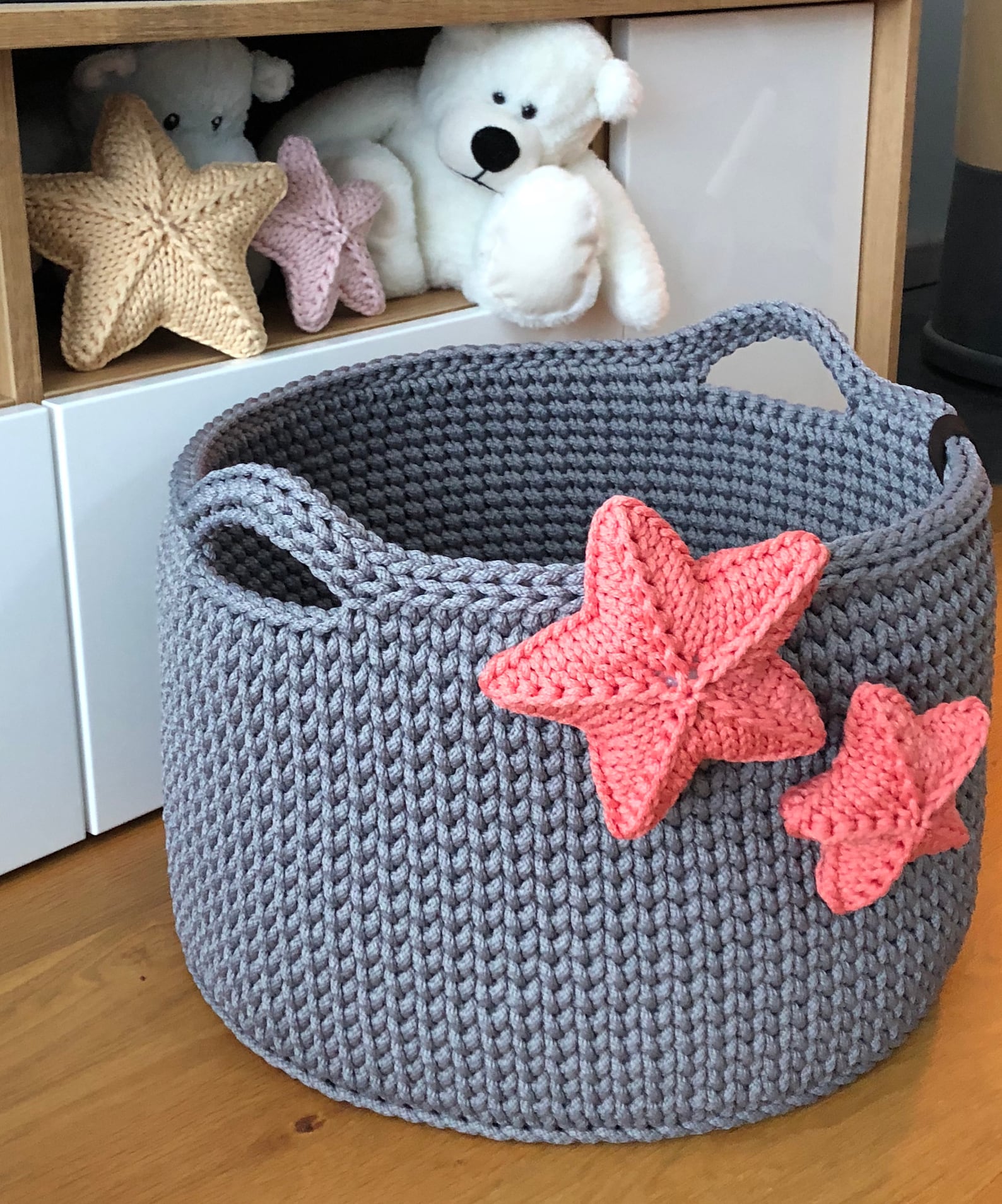 Crochet Basket Handles Storage Basket Handmade Basket Home Etsy