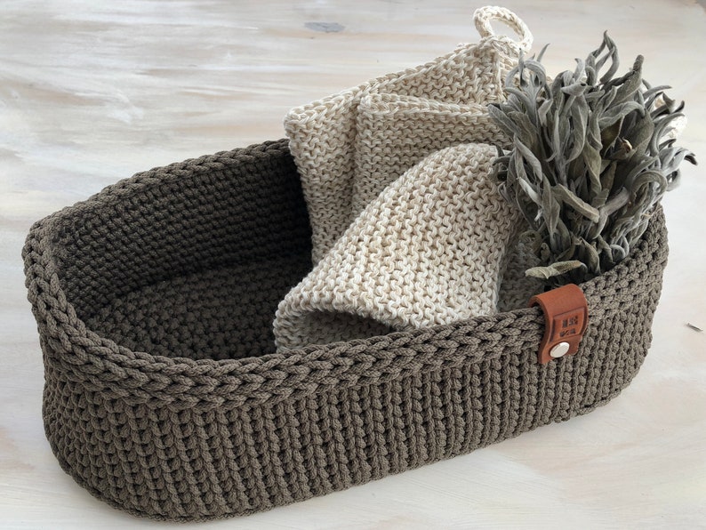 Crochet Basket Handles Storage Basket Handmade Basket Home Etsy