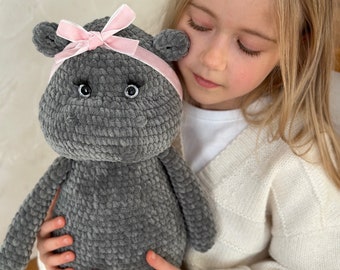 Plush hippopotamus, toys, plushie toys, amigurumi, the best gift