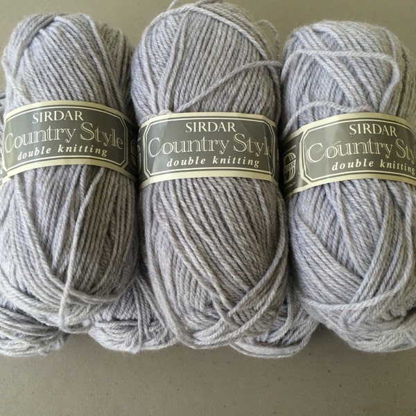 Hand Knitting Yarn, Wool Yarn, Yarn, DK, Double Knitting, Soft Yarn, Vintage Yarn, # 021 Heather Grey by Sirdar Country Style, One Dye Lot