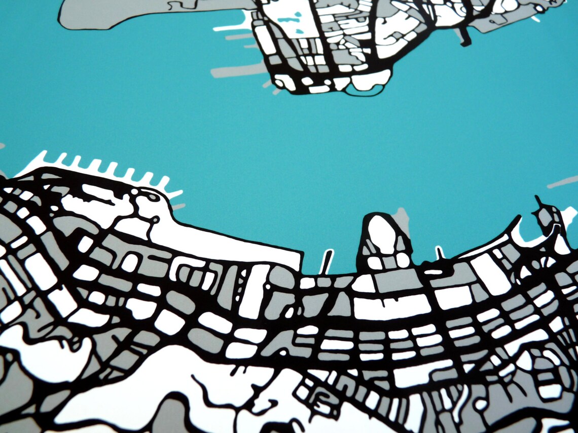 Hong Kong Art Map Limited Edition Contemporary Giclée Print Etsy UK