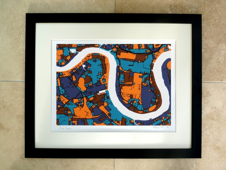 East London Art Map Limited Edition Contemporary Giclée Print Etsy UK