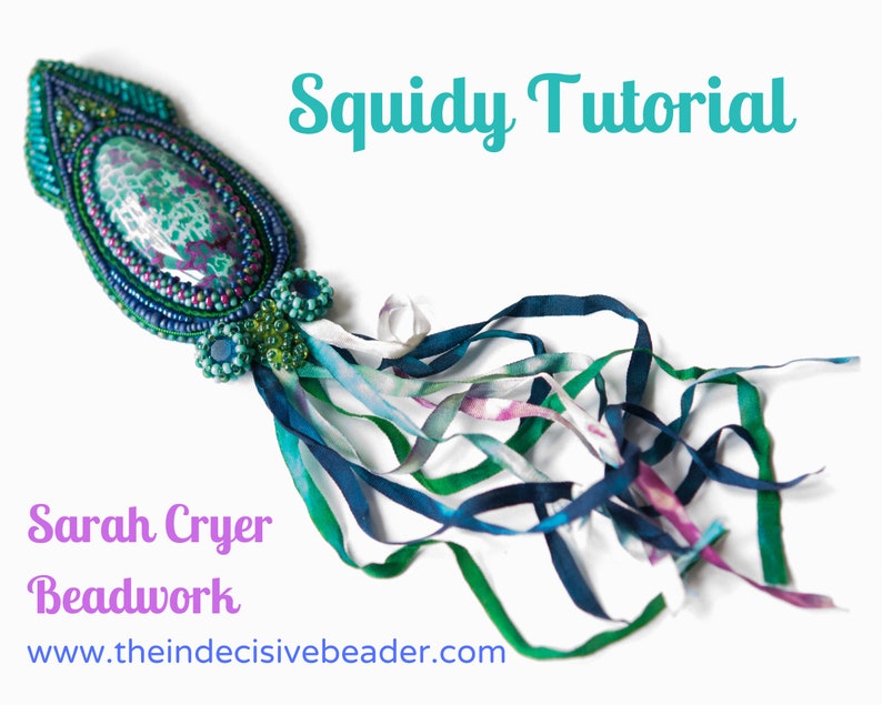 TUTORIAL Squidy Pendant Bead Embroidery Tutorial INSTANT DOWNLOAD image 1