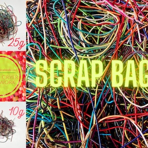 Scrap bags of mixed coloured purl wires for goldwork embroidery (seconds)