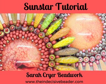 TUTORIAL Sonnen Sterne Brosche Bead Embroidery Tutorial SOFORT DOWNLOAD