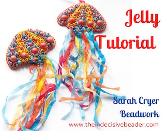 TUTORIAL Jelly Pendant Bead Embroidery Tutorial INSTANT DOWNLOAD