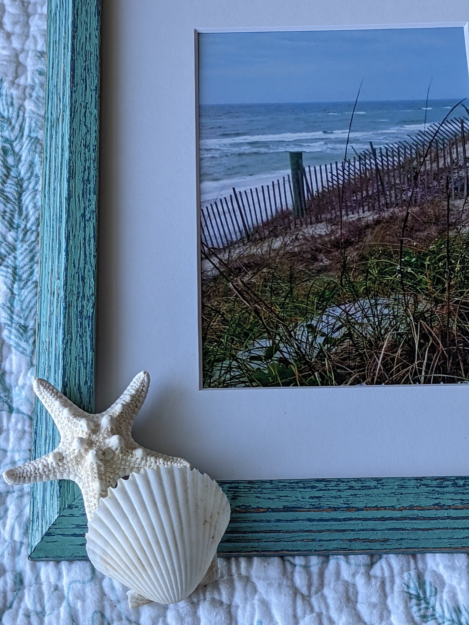 Green Blue Beach Decor Framed Beach Photography Shabby Chic Etsy