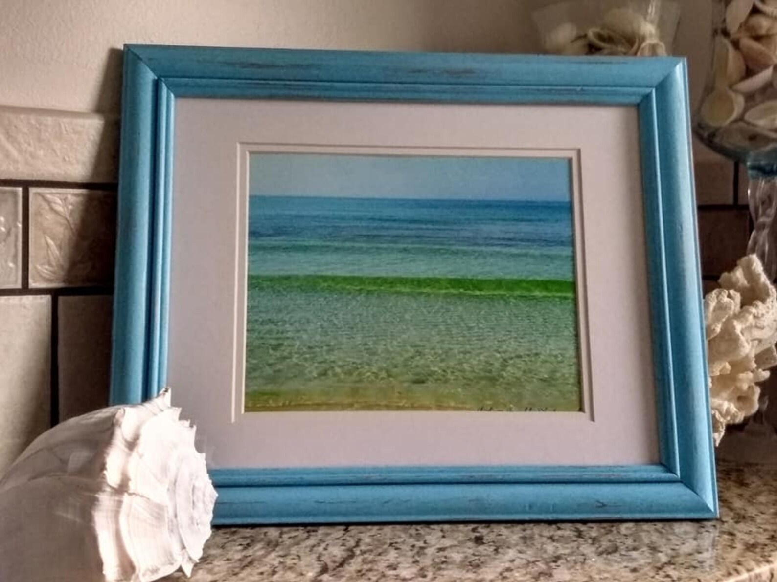 Blue Beach Decor Aqua Frame Distressed Beach Frame Etsy