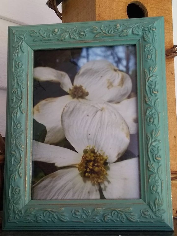 Shabby Chic Home Decor Dogwood Blooms Floral Decor Green Etsy