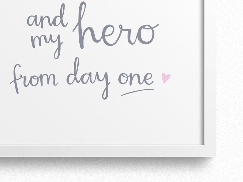 My Hero Personalised Father/'s Day Art Print for Dad