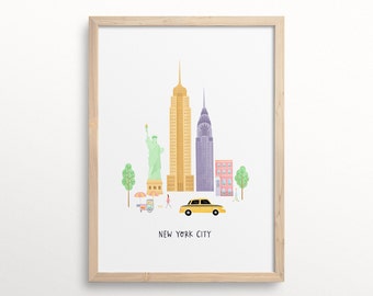 Personalised New York City Travel Wall Art Print