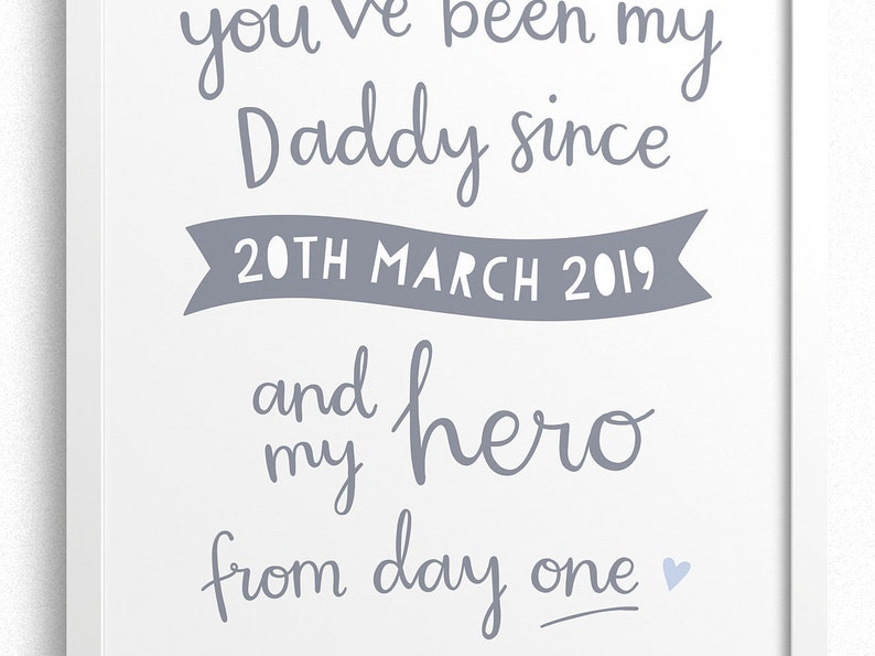 My Hero Personalised Father/'s Day Art Print for Dad
