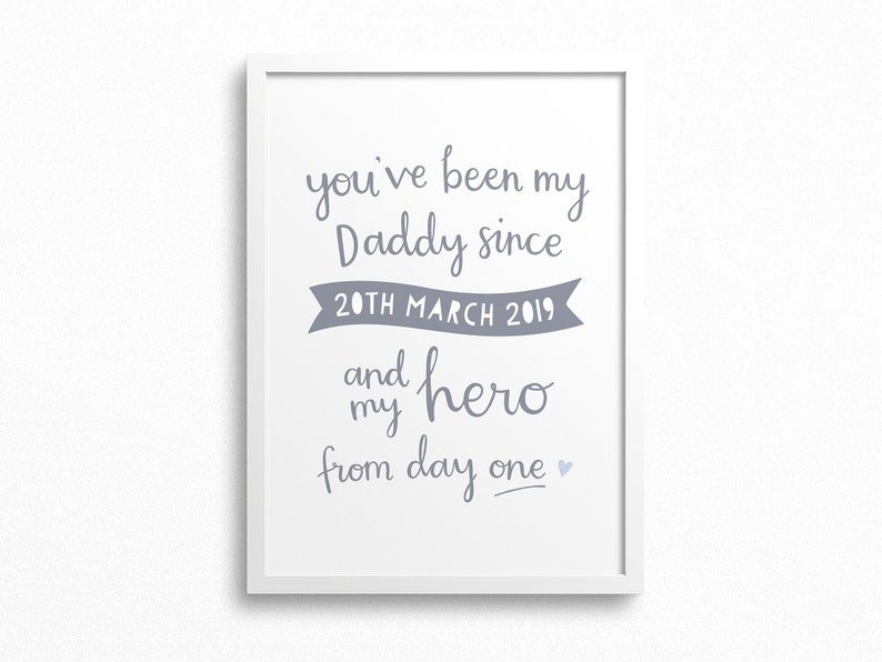 My Hero Personalised Father/'s Day Art Print for Dad