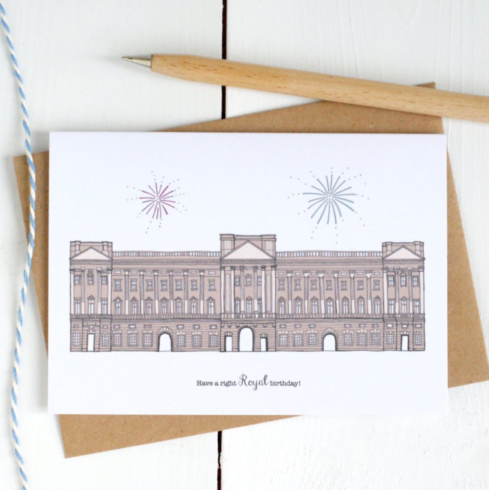 Illustrated Buckingham Palace Royal Birthday Card London Etsy