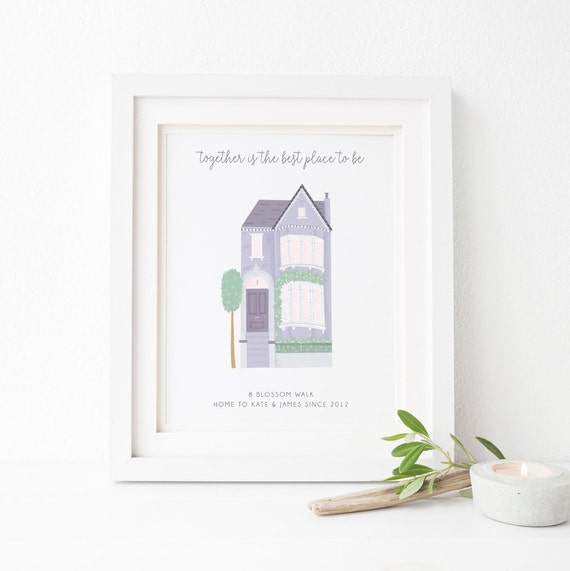 Personnalisé Home Map Print-Crémaillère-new home-Première Maison