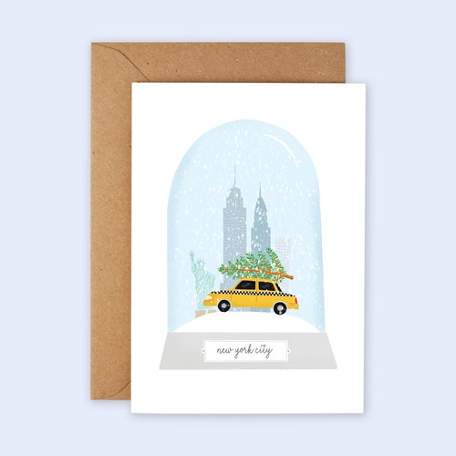 New York City Snow Globe Christmas Card New York Christmas Etsy UK