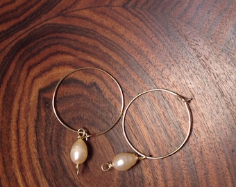 SALE- Handcrafted Gold Filled Hoop Earrings