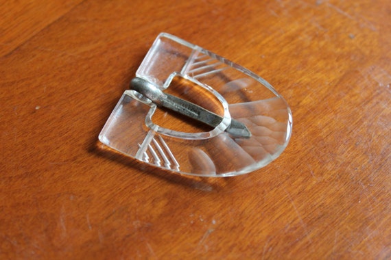 Art Deco Clear Glass Buckle - image 2