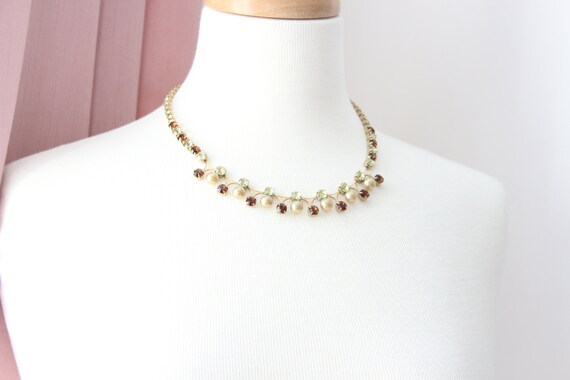 Vintage Art Deco Rhinestone Necklace - image 2