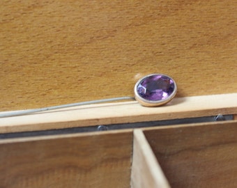 Victorian Gold Tone Amethyst Glass Stickpin