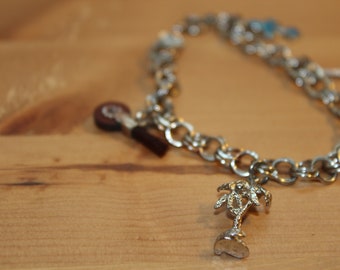 Vintage Sterling Silver Charm Bracelet