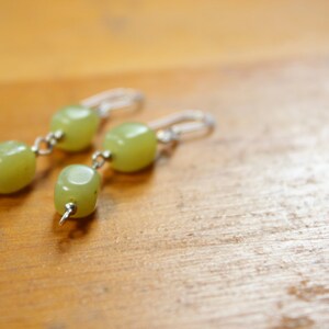 SALE- Handcrafted Sterling Silver Earrings with Jade Beads