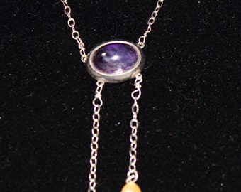 SALE Sterling Silver Amethyst Necklace