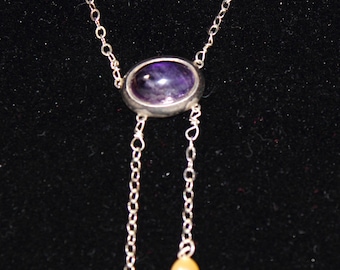 SALE Sterling Silver Amethyst Necklace