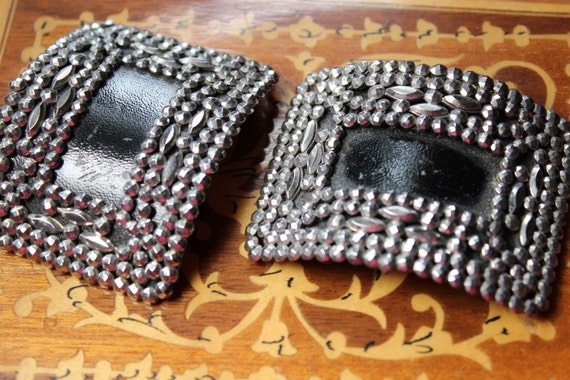 Victorian Pair of Cut Steel Shoe Buckles - image 2