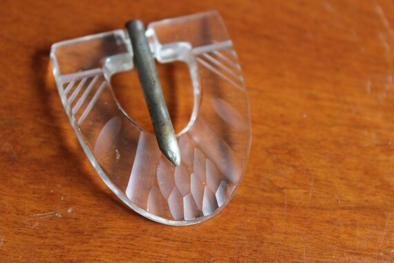 Art Deco Clear Glass Buckle - image 4