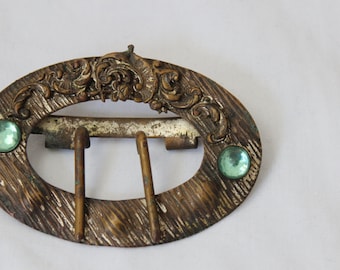 SALE Brass Art Nouveau Belt Buckle