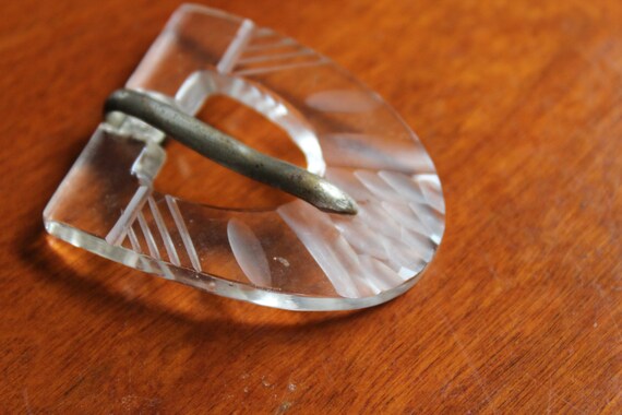 Art Deco Clear Glass Buckle - image 3