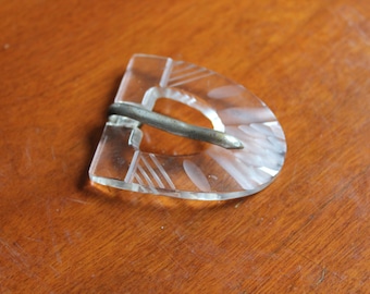 Art Deco Clear Glass Buckle